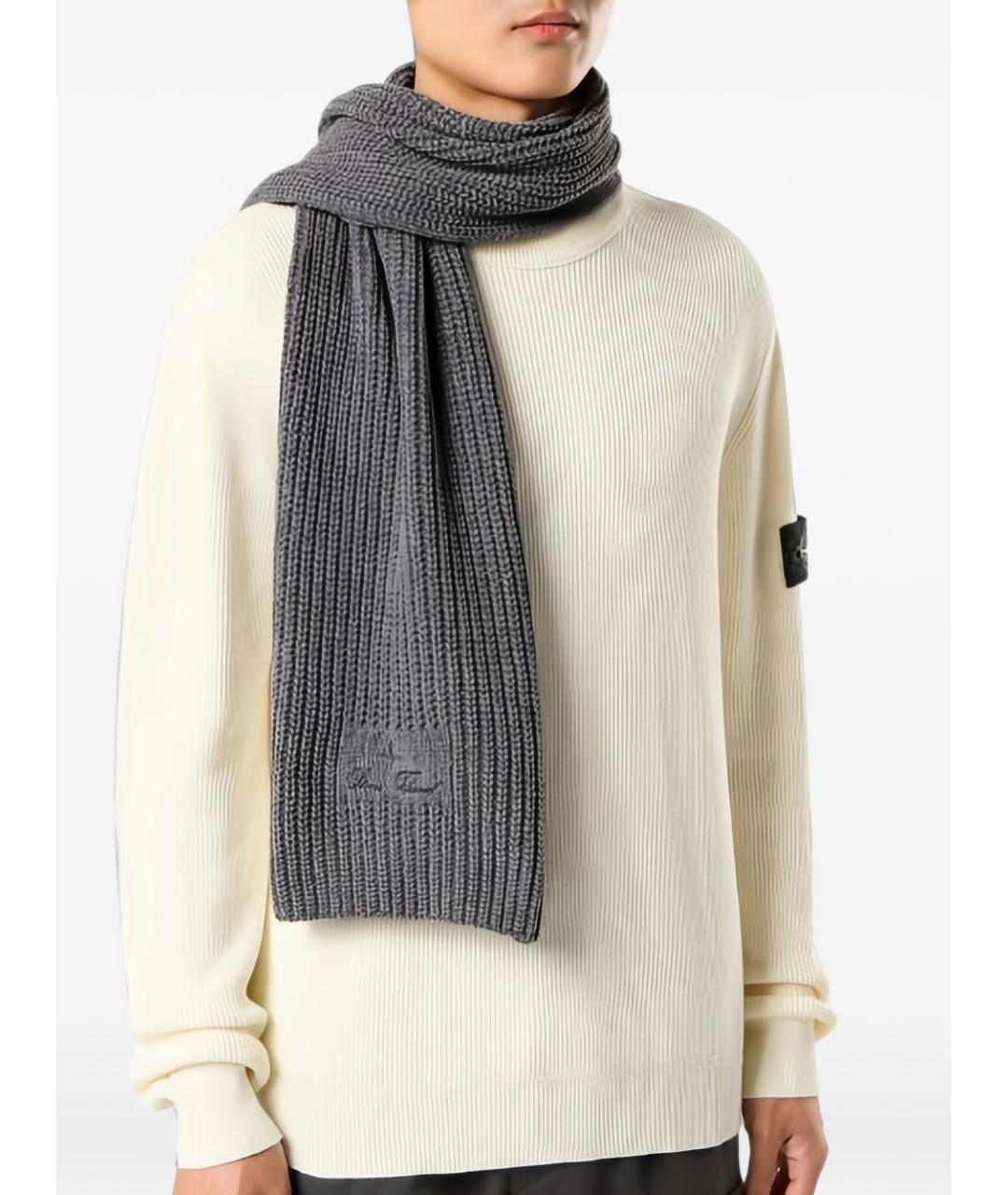 STONE ISLAND Серый шарф, фото 3
