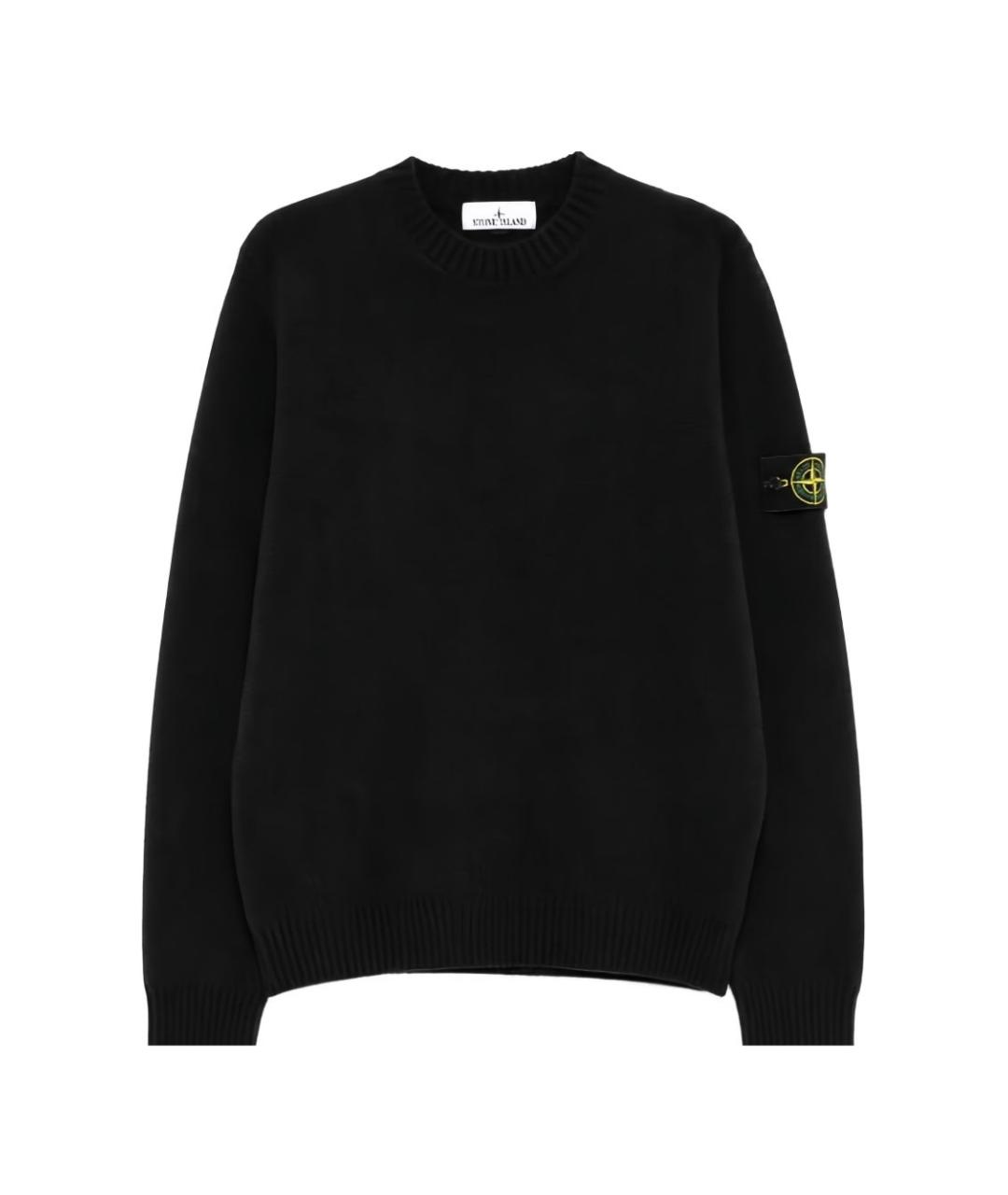 STONE ISLAND Черный шерстяной джемпер / свитер, фото 3