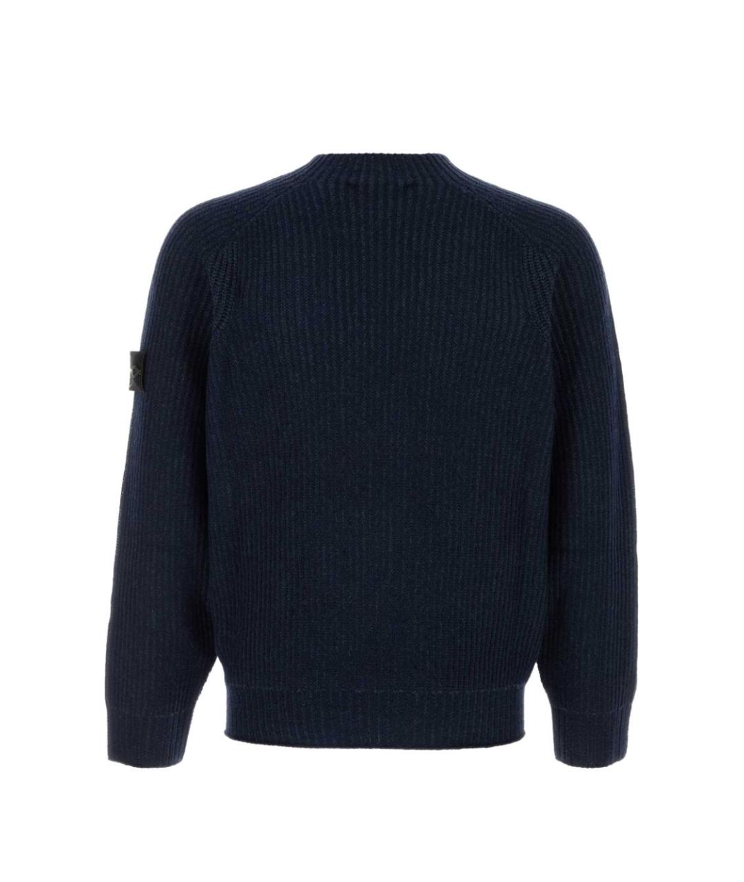 STONE ISLAND Темно-синий шерстяной джемпер / свитер, фото 2