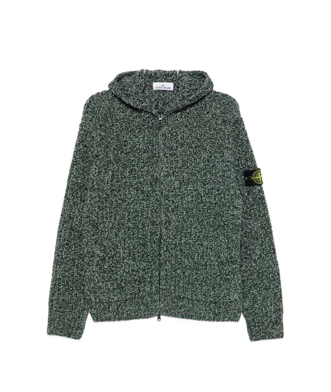 STONE ISLAND Зеленый хлопковый кардиган, фото 6