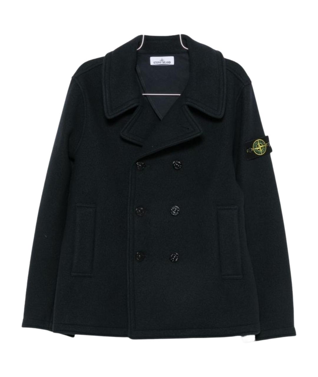 STONE ISLAND Темно-синяя шерстяная куртка, фото 1
