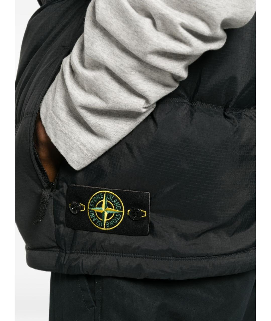 STONE ISLAND Черный синтетический жилет, фото 2