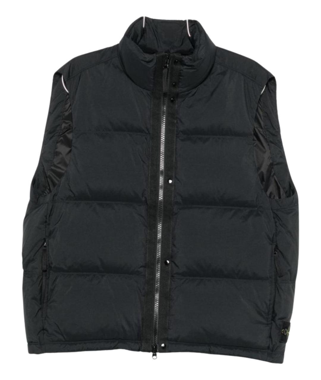 STONE ISLAND Черный синтетический жилет, фото 1