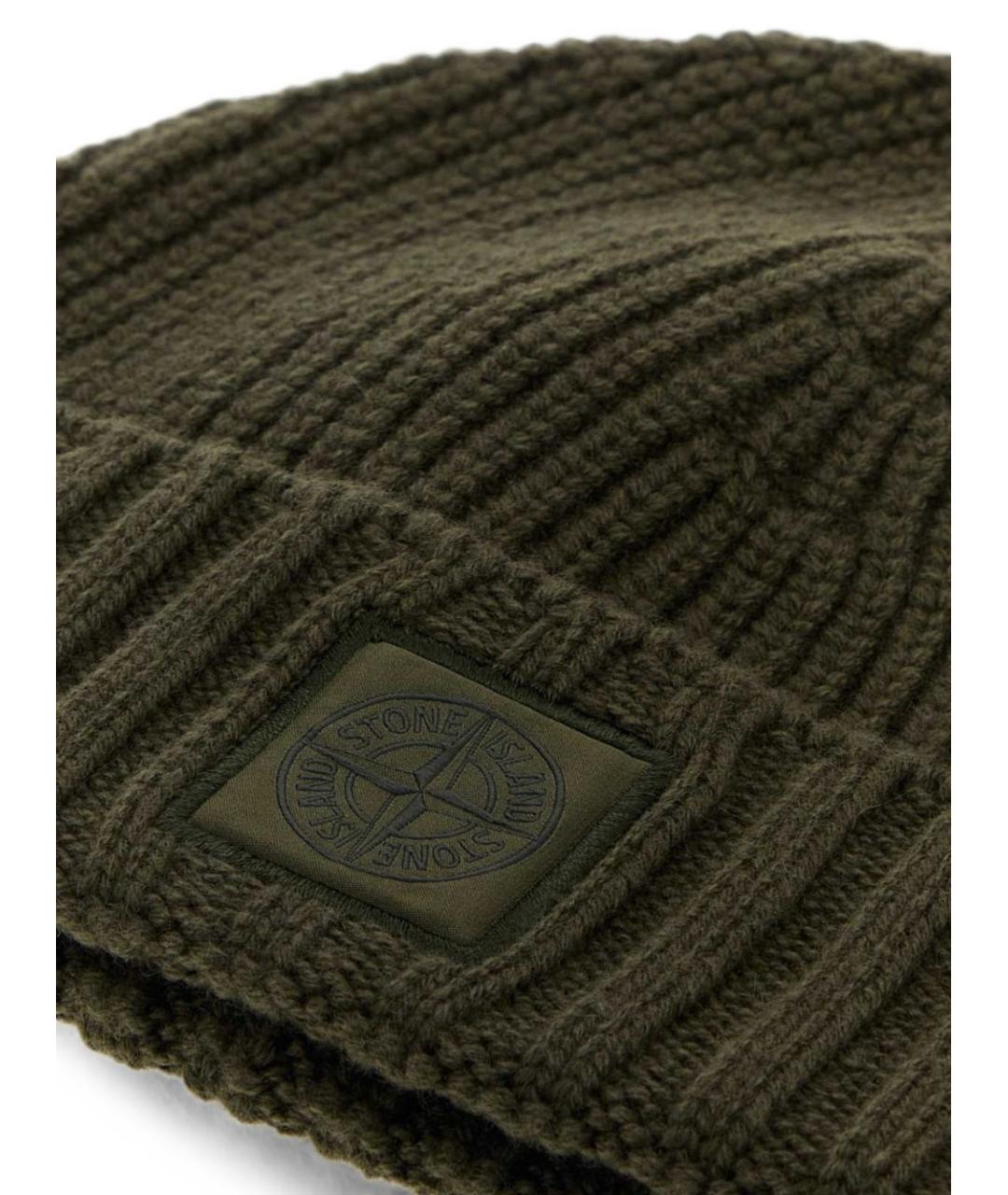 STONE ISLAND Хаки шапка, фото 4