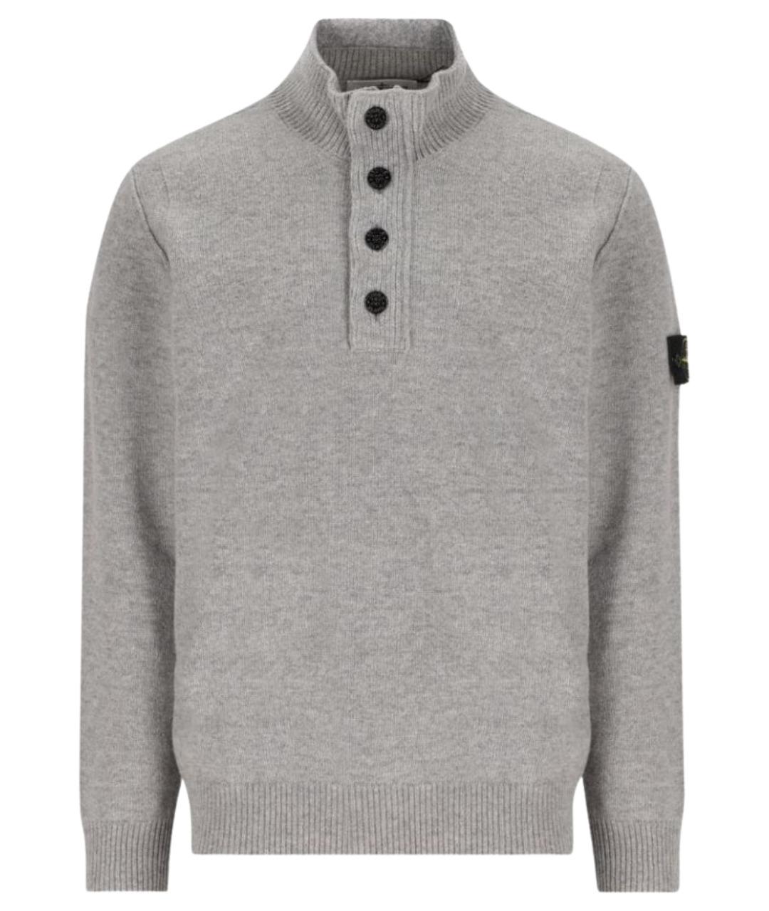STONE ISLAND Серый шерстяной джемпер / свитер, фото 1