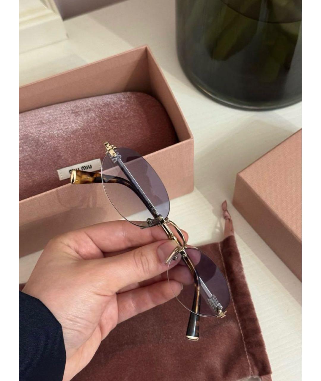 MIU MIU Фиолетовые металлические солнцезащитные очки, фото 2