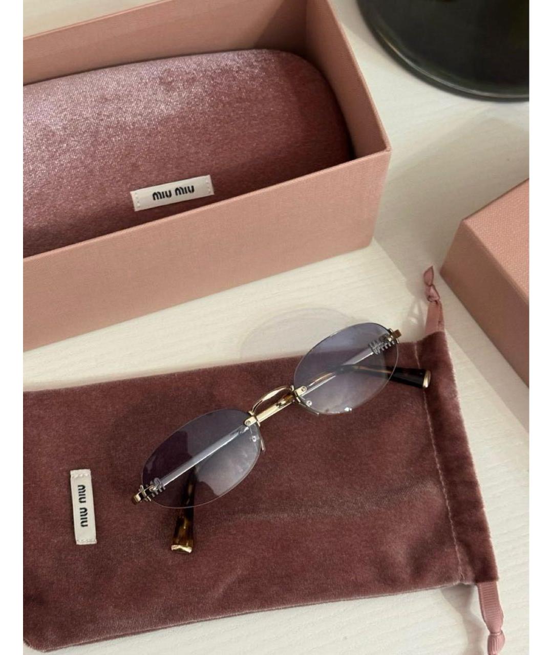 MIU MIU Фиолетовые металлические солнцезащитные очки, фото 5