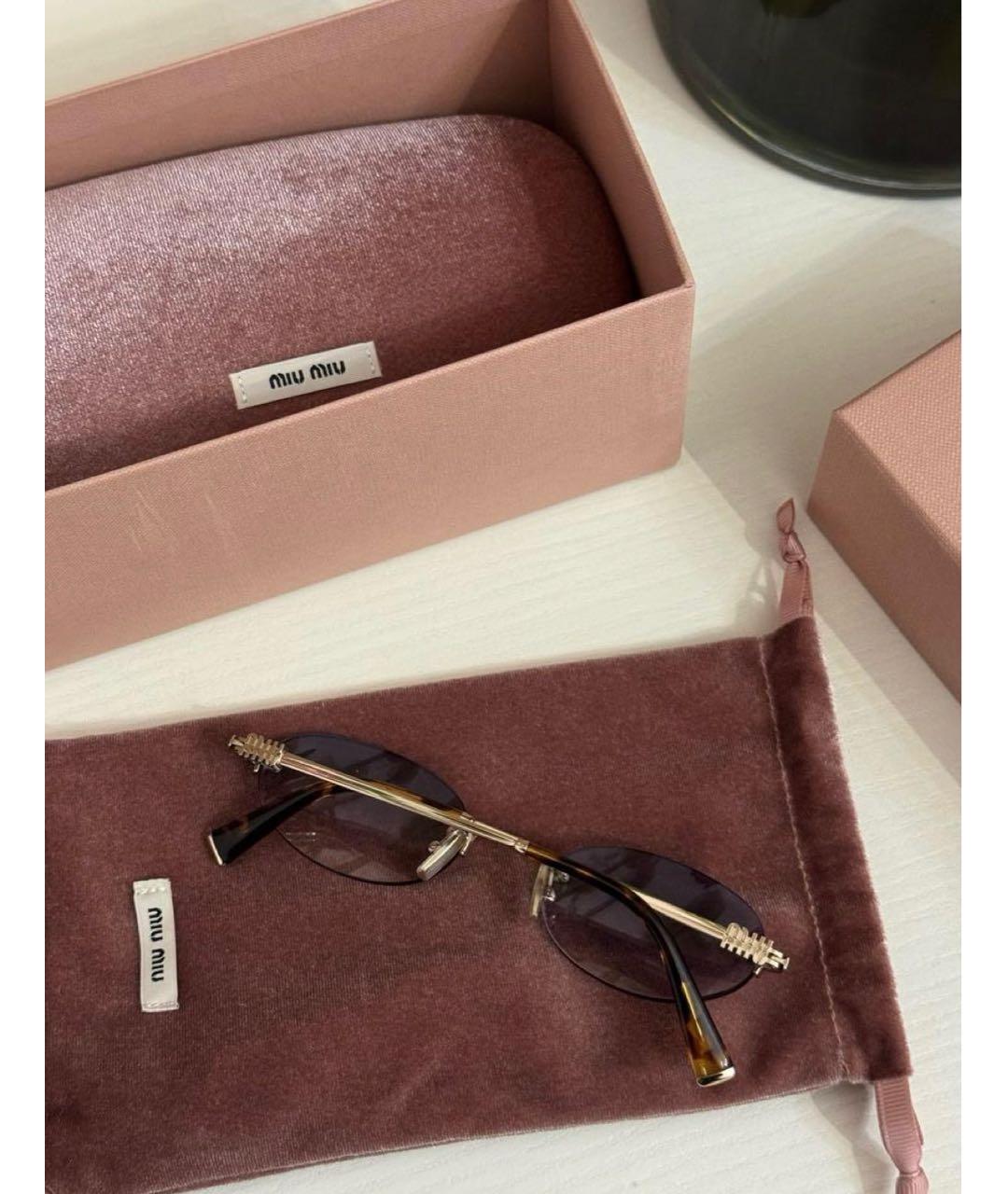 MIU MIU Фиолетовые металлические солнцезащитные очки, фото 3