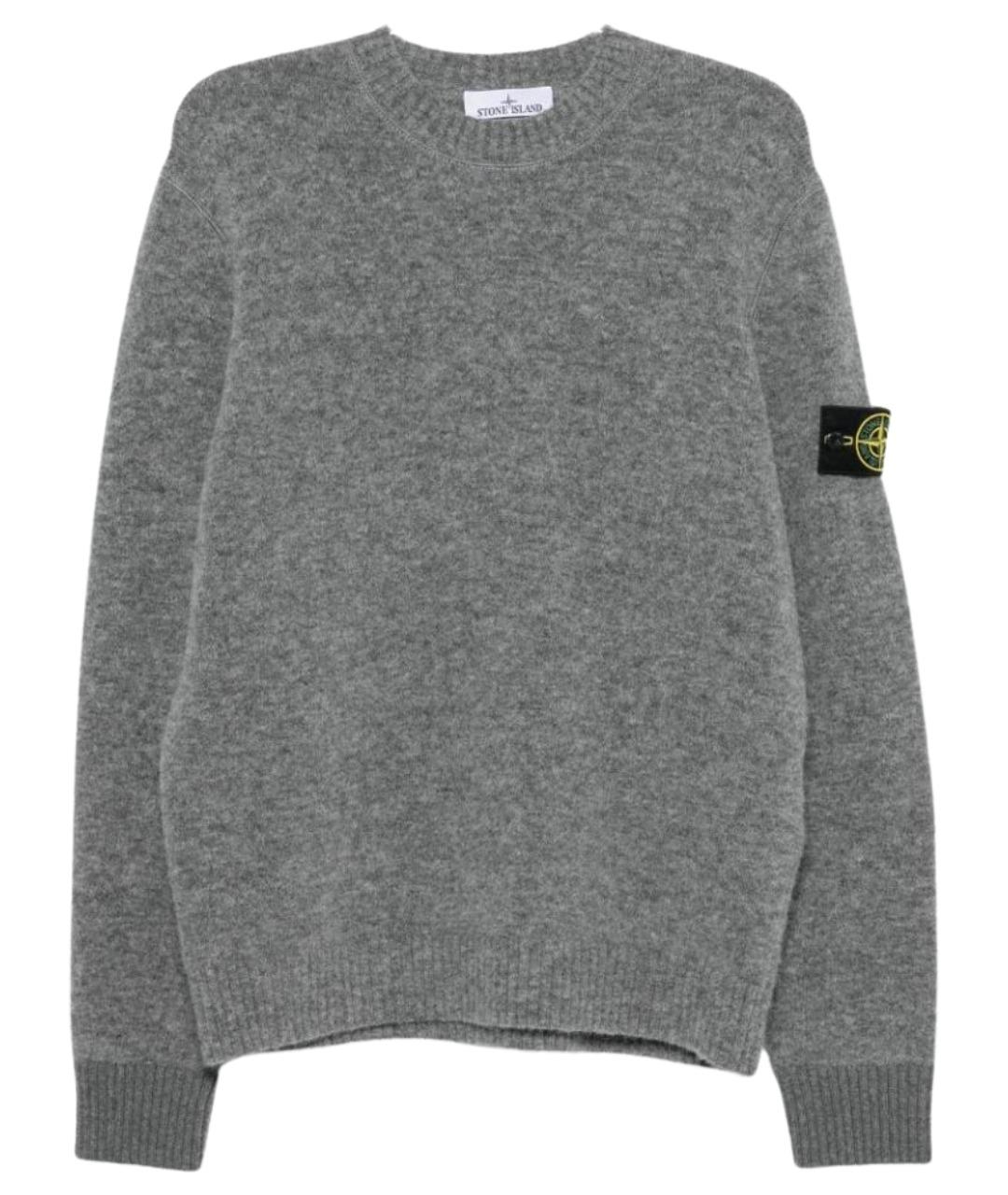 STONE ISLAND Серый шерстяной джемпер / свитер, фото 1