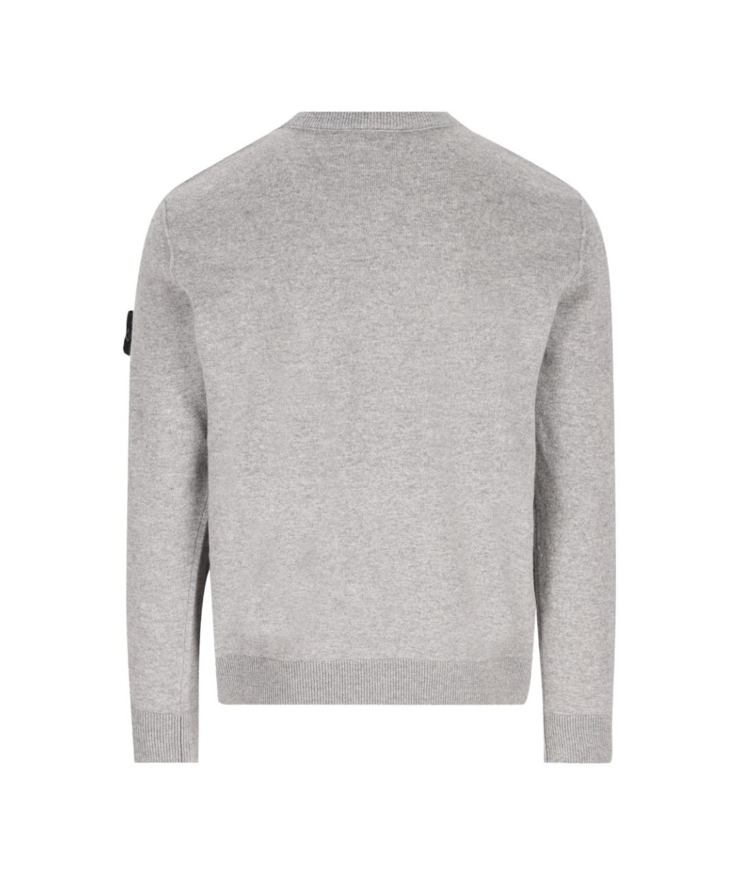 STONE ISLAND Серый шерстяной джемпер / свитер, фото 4