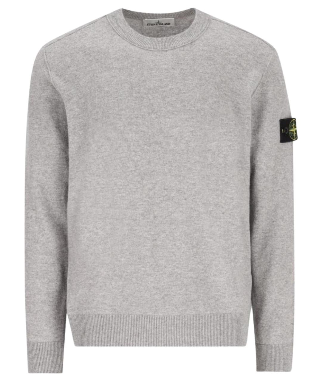 STONE ISLAND Серый шерстяной джемпер / свитер, фото 1