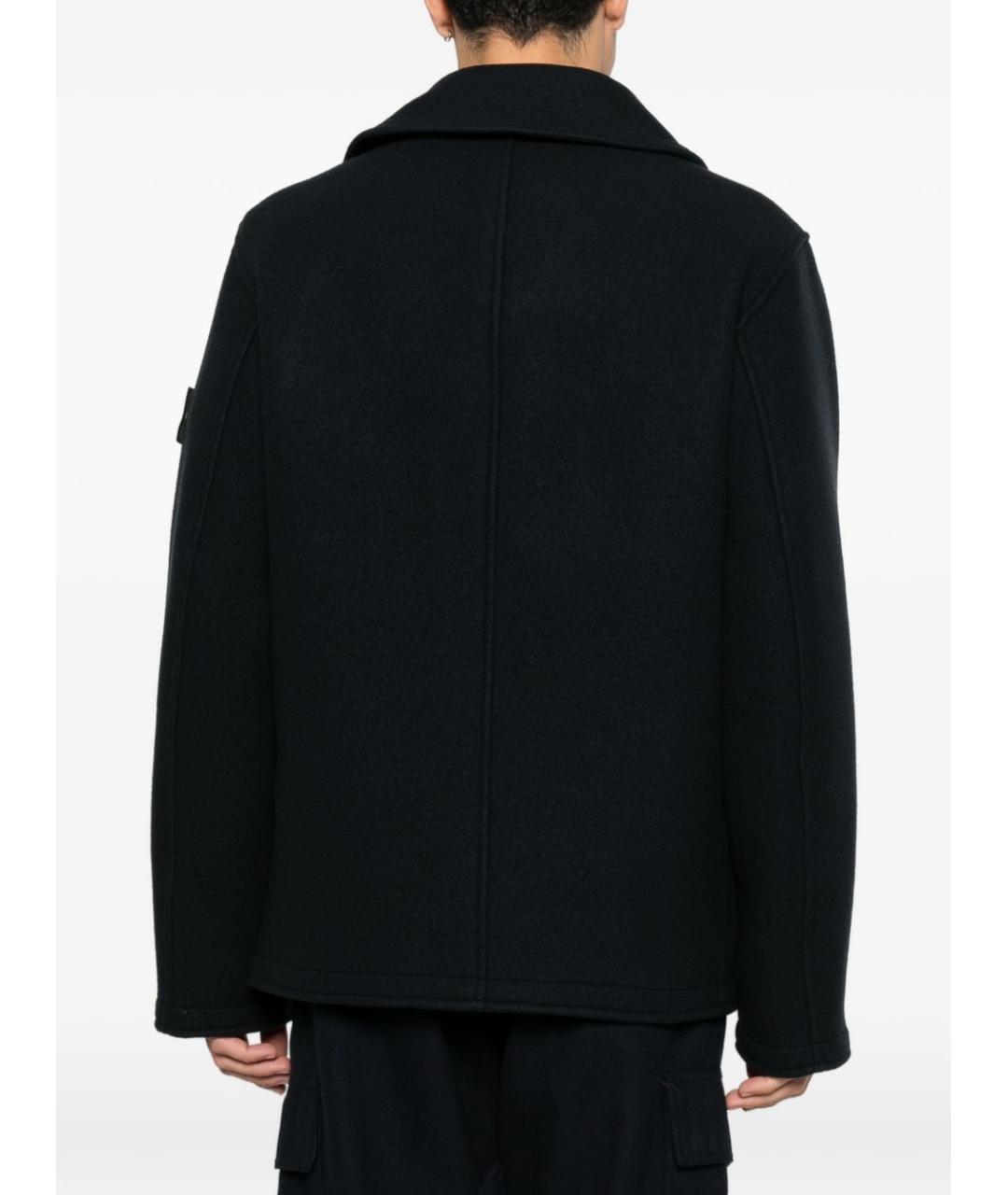 STONE ISLAND Темно-синее шерстяное пальто, фото 3