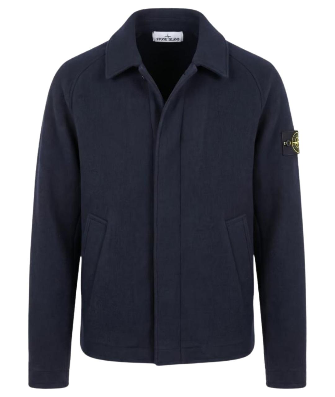 STONE ISLAND Темно-синяя шерстяная куртка, фото 1