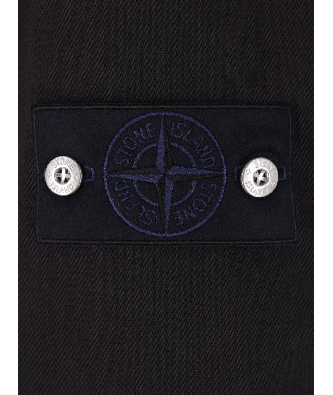 STONE ISLAND Черная хлопковая куртка, фото 4