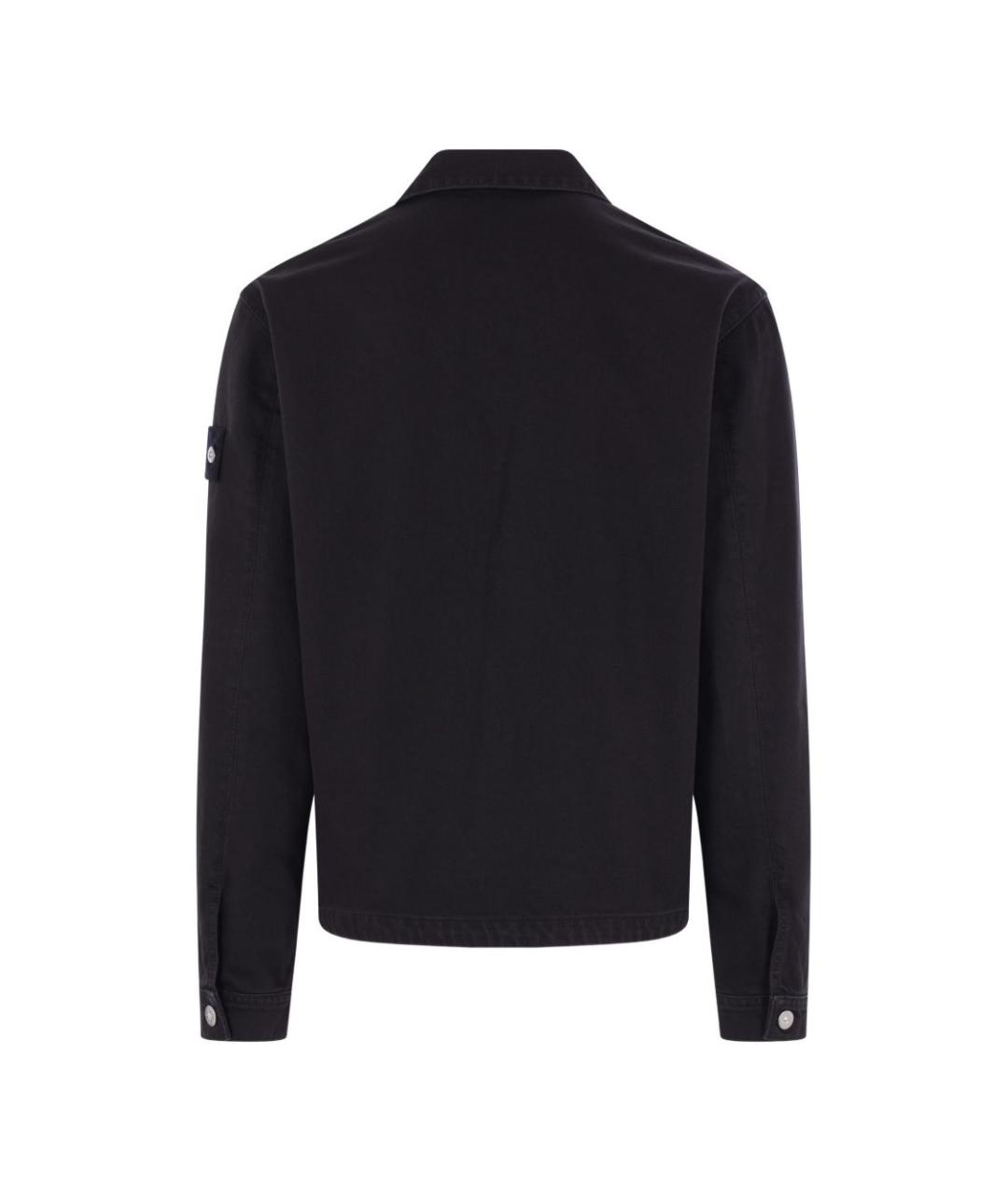 STONE ISLAND Черная хлопковая куртка, фото 3