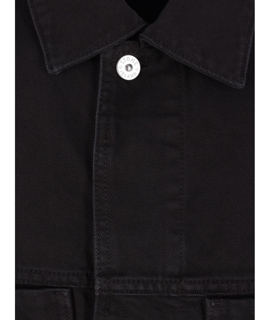 STONE ISLAND Черная хлопковая куртка, фото 2