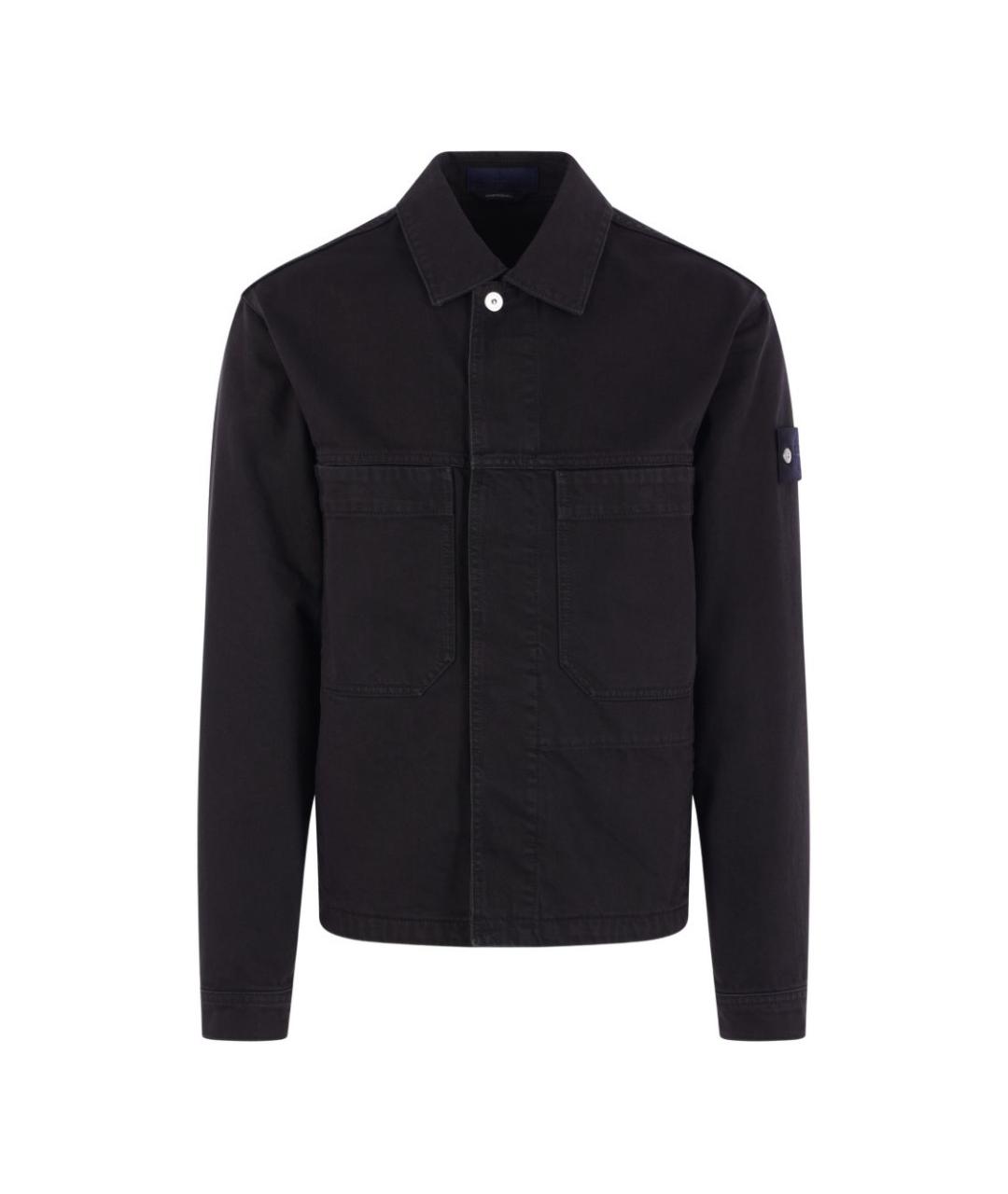 STONE ISLAND Черная хлопковая куртка, фото 5
