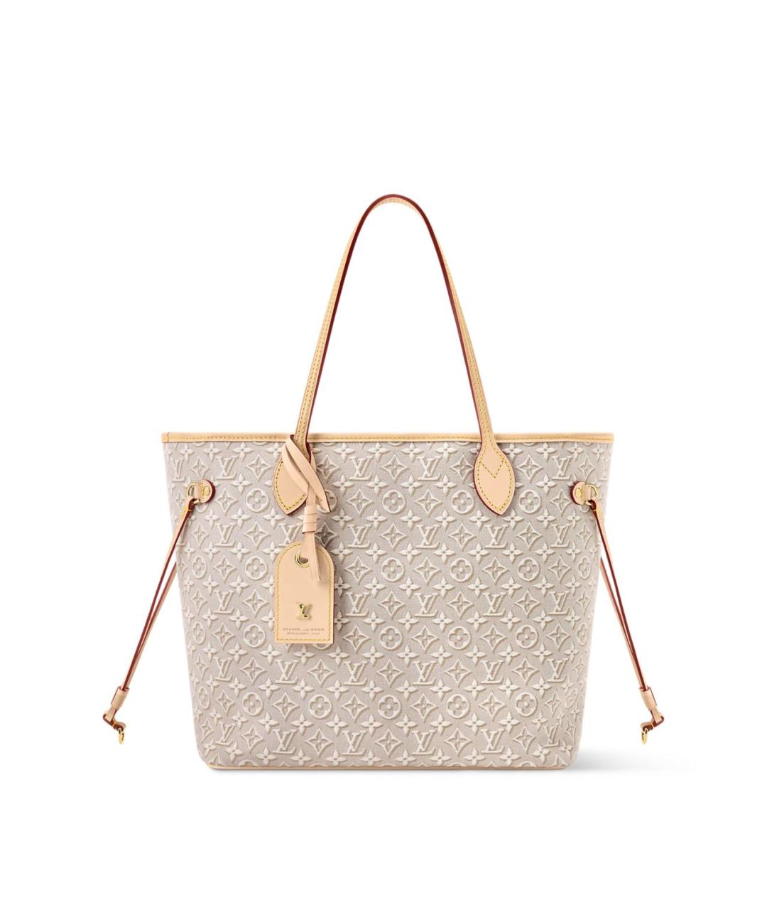 LOUIS VUITTON Бежевая кожаная сумка тоут, фото 5