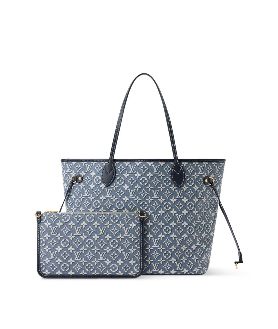 LOUIS VUITTON Синяя кожаная сумка тоут, фото 3