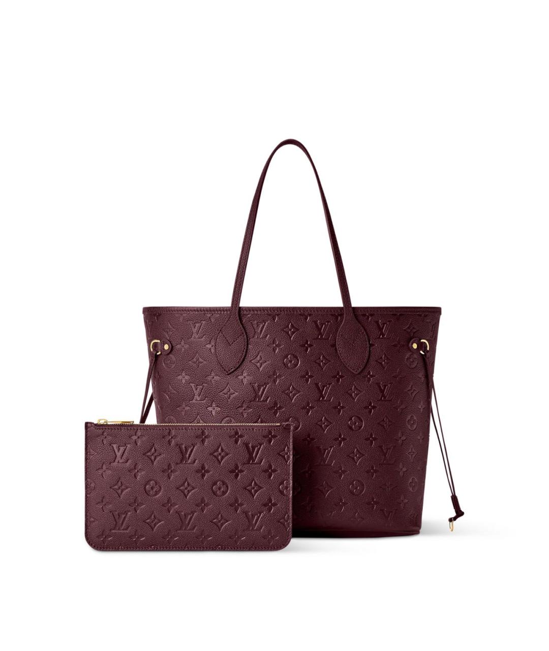 LOUIS VUITTON Бордовая кожаная сумка тоут, фото 2