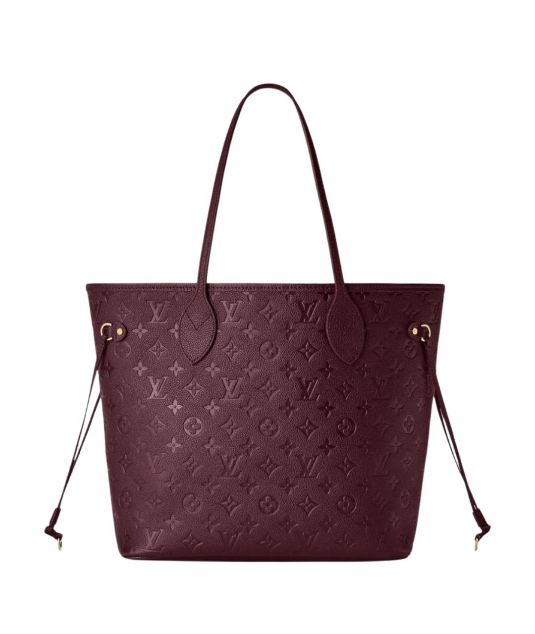LOUIS VUITTON Бордовая кожаная сумка тоут, фото 1