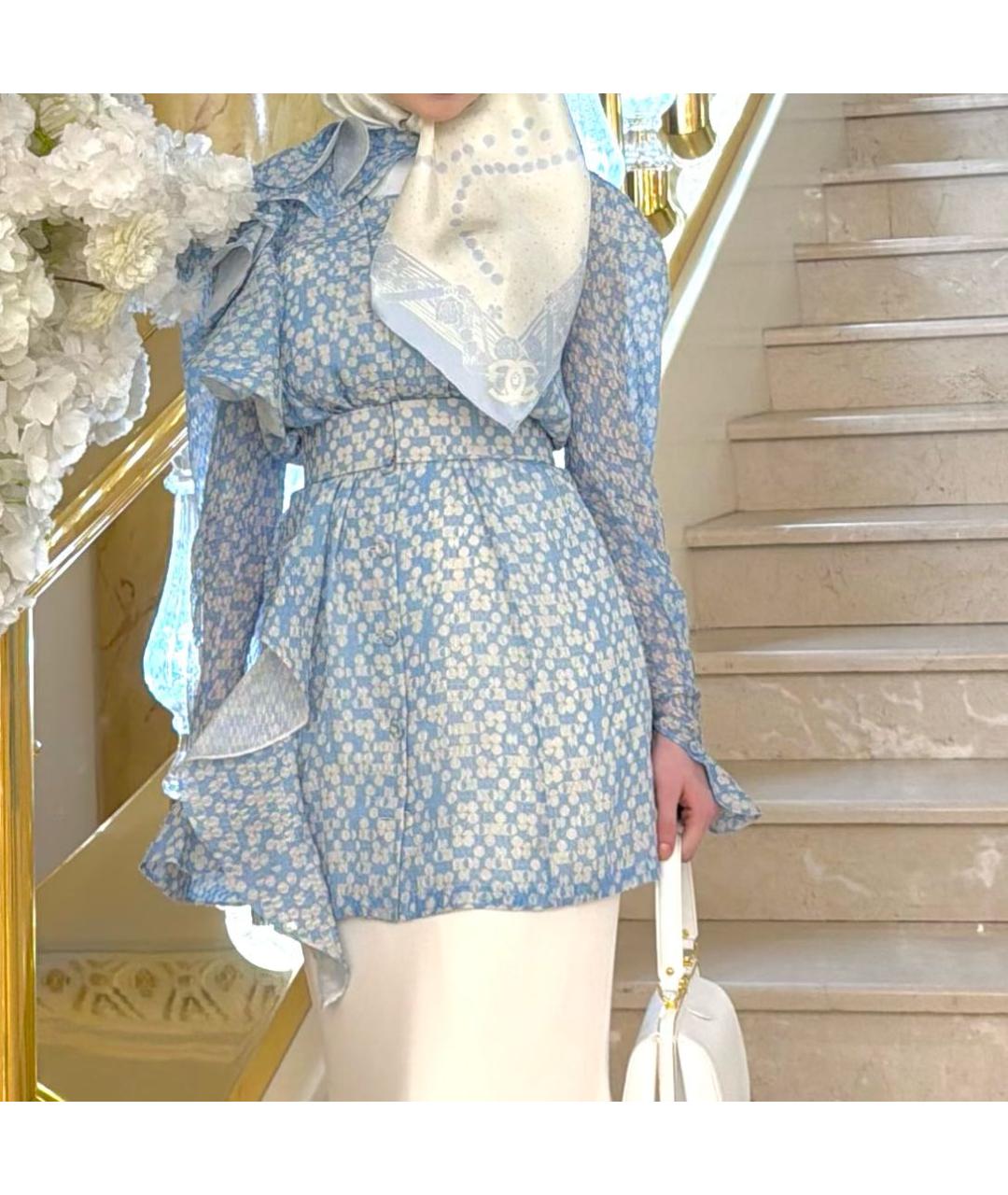 ULYANA SERGEENKO Голубое шелковое платье, фото 4