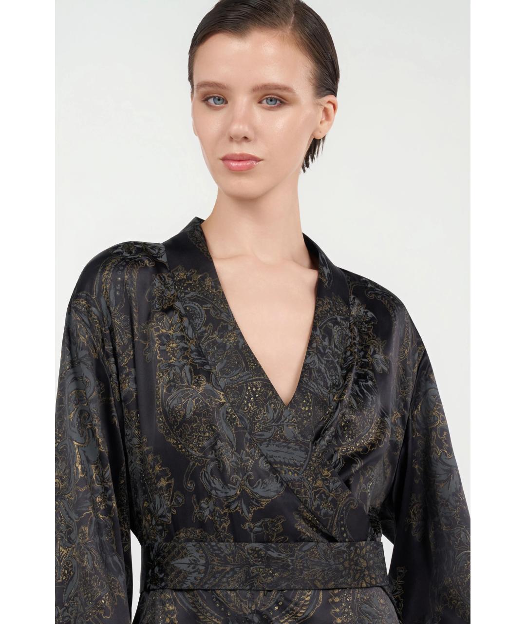ROBERTO CAVALLI Черное шелковое коктейльное платье, фото 5