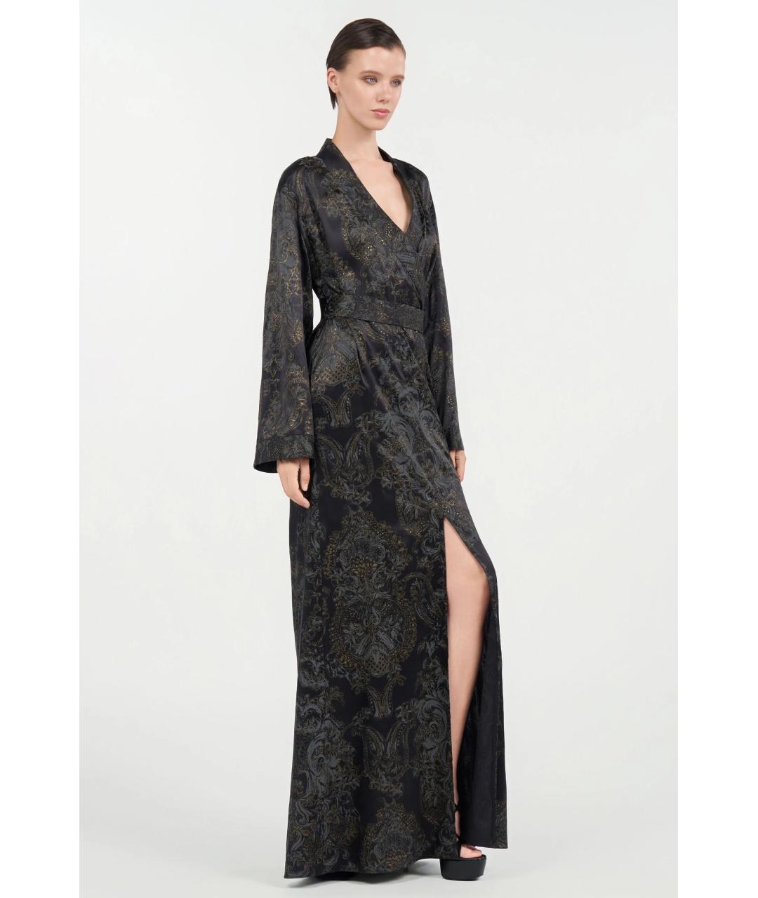 ROBERTO CAVALLI Черное шелковое коктейльное платье, фото 2