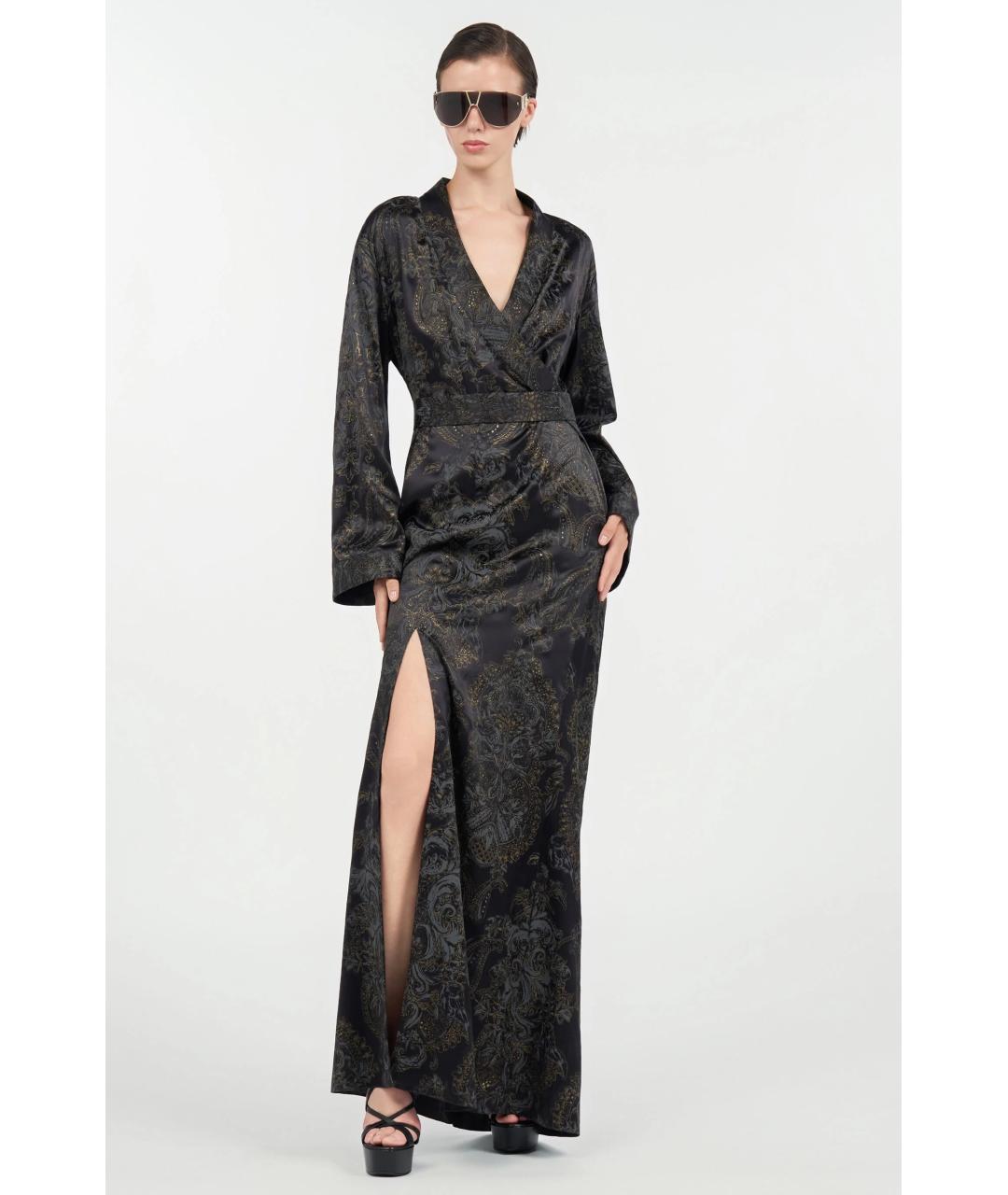 ROBERTO CAVALLI Черное шелковое коктейльное платье, фото 3