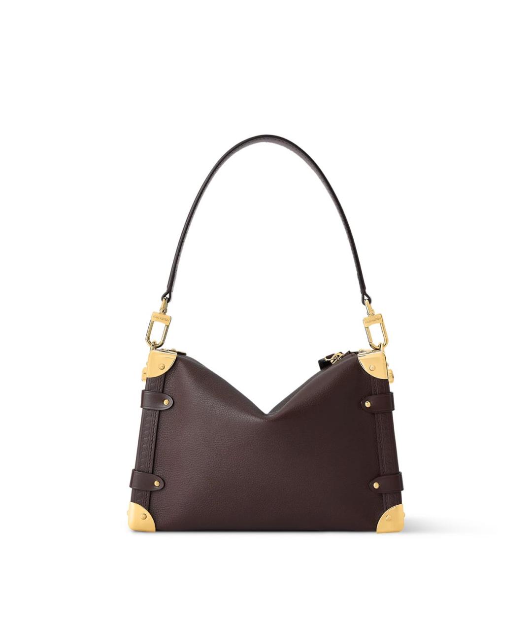 LOUIS VUITTON Коричневая кожаная сумка с короткими ручками, фото 2