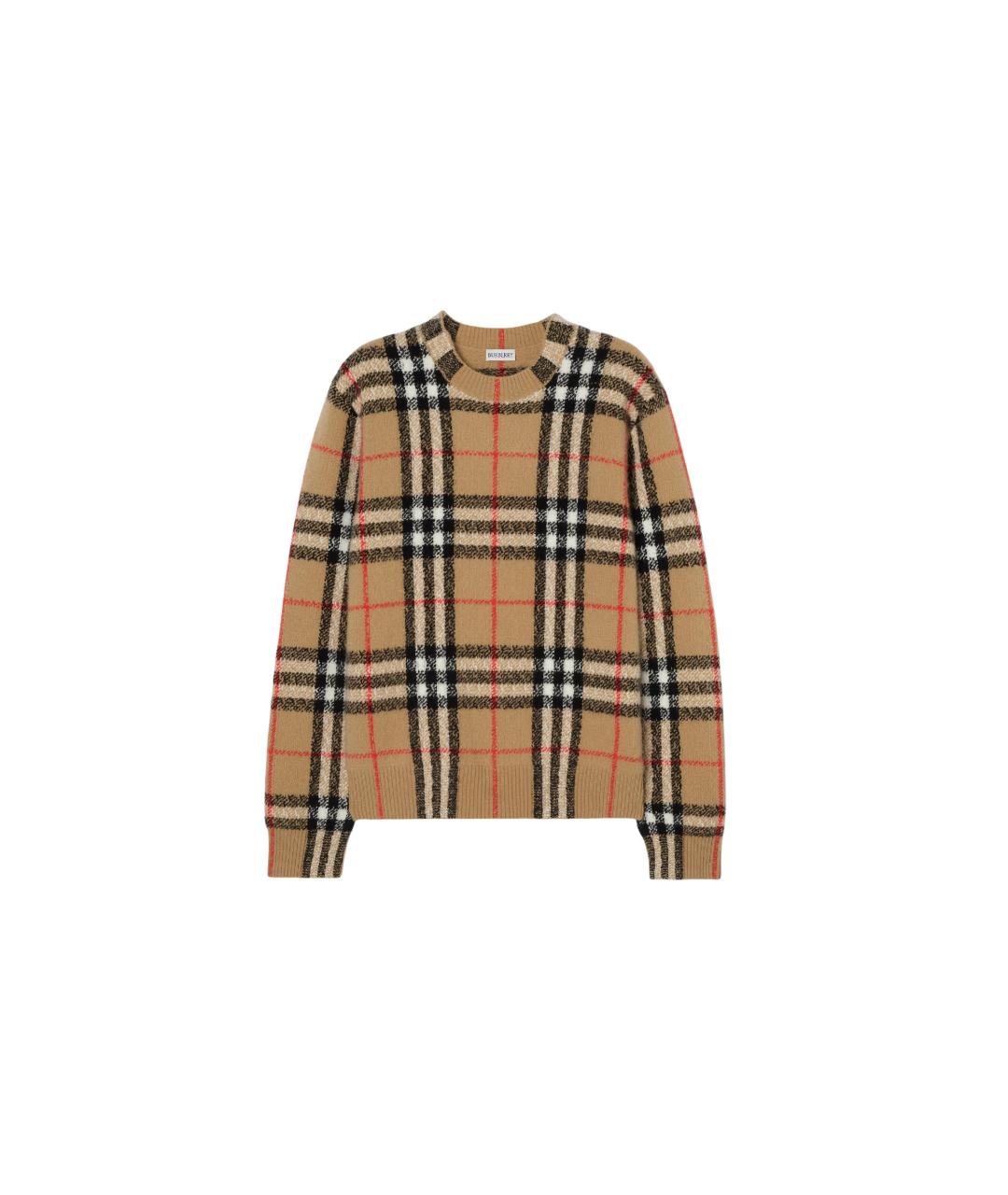 BURBERRY Бежевый кашемировый джемпер / свитер, фото 4