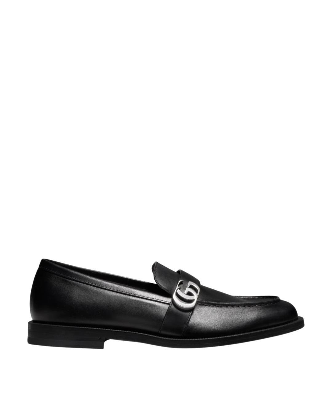 GUCCI Черные кожаные лоферы, фото 1