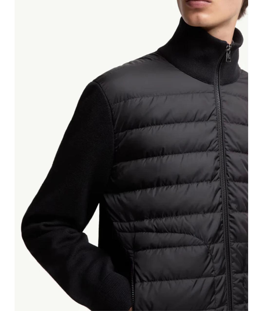 MONCLER Черный шерстяной кардиган, фото 4