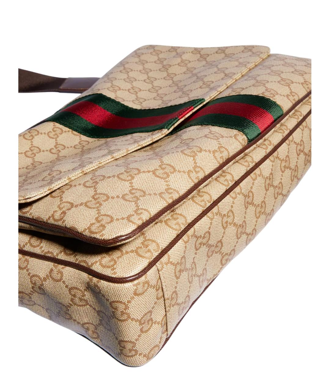GUCCI Бежевая сумка на плечо из канвы, фото 3
