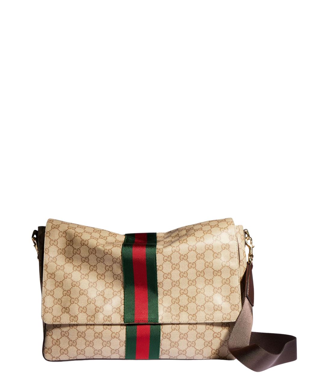 GUCCI Бежевая сумка на плечо из канвы, фото 6
