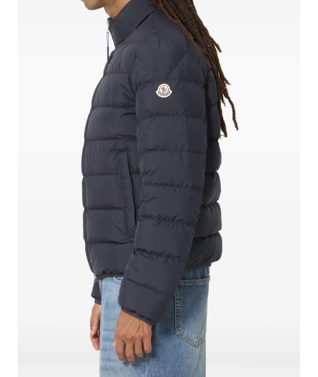 MONCLER Темно-синий полиэстеровый пуховик, фото 4