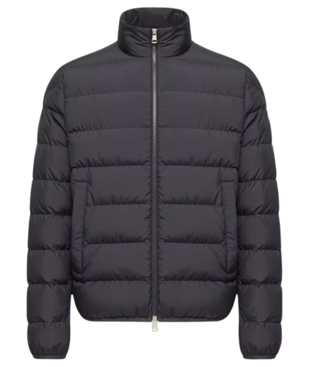 MONCLER Темно-синий полиэстеровый пуховик, фото 1