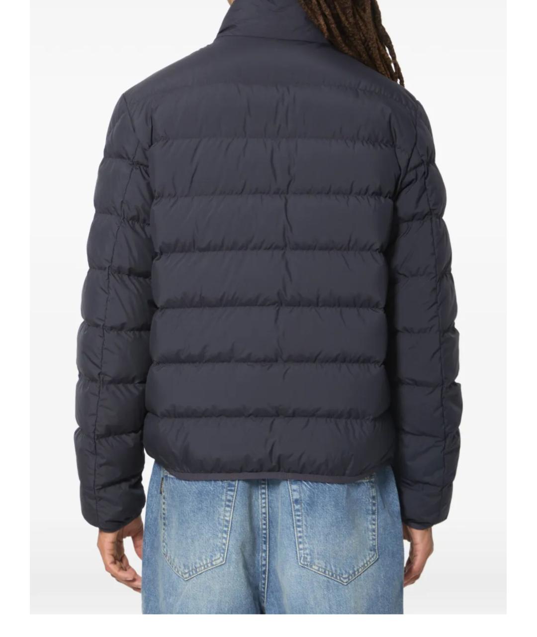MONCLER Темно-синий полиэстеровый пуховик, фото 5