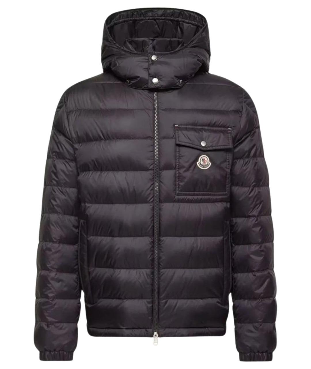 MONCLER Темно-синий синтетический пуховик, фото 1
