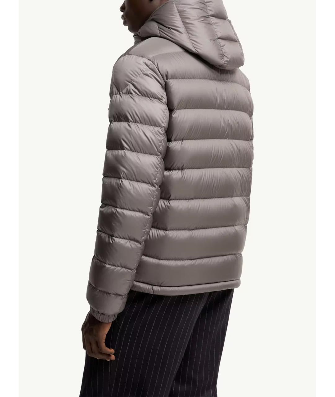 MONCLER Серый синтетический пуховик, фото 3