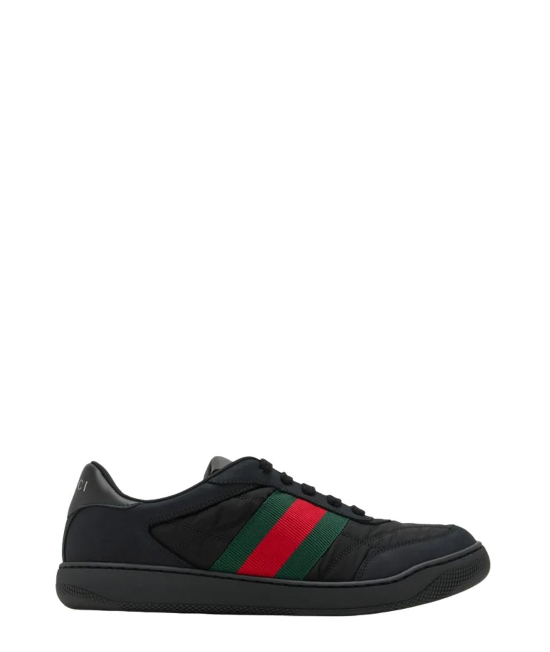 GUCCI Черные текстильные низкие кроссовки / кеды, фото 5