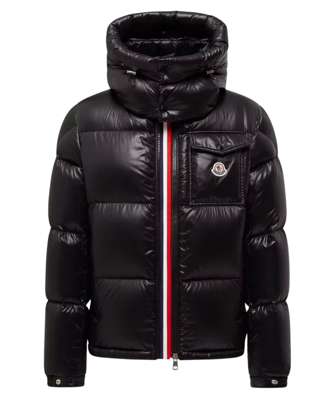 MONCLER Черный синтетический пуховик, фото 1