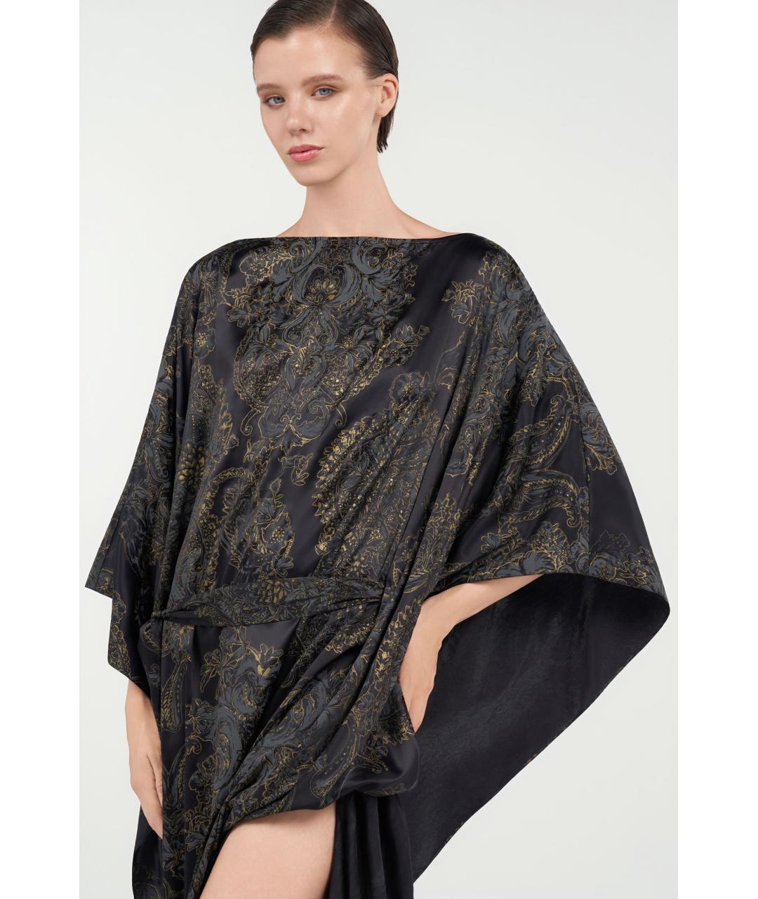 ROBERTO CAVALLI Черное шелковое коктейльное платье, фото 5
