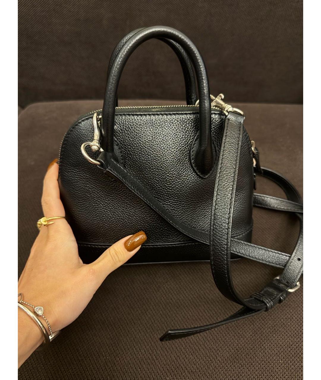BALENCIAGA Черная кожаная поясная сумка, фото 3