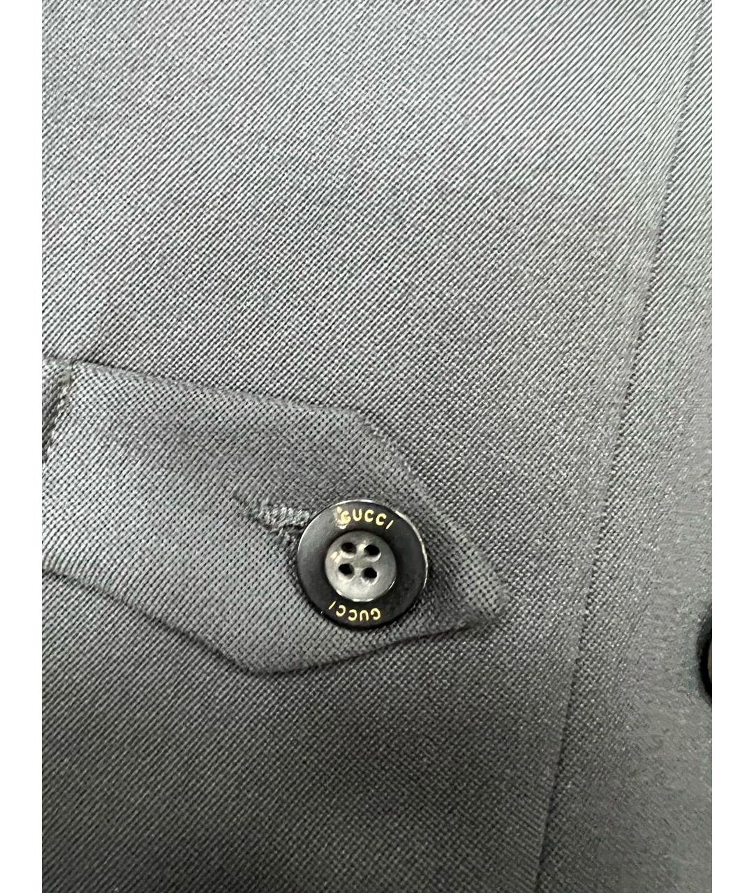 GUCCI Антрацитовые шерстяные классические брюки, фото 4