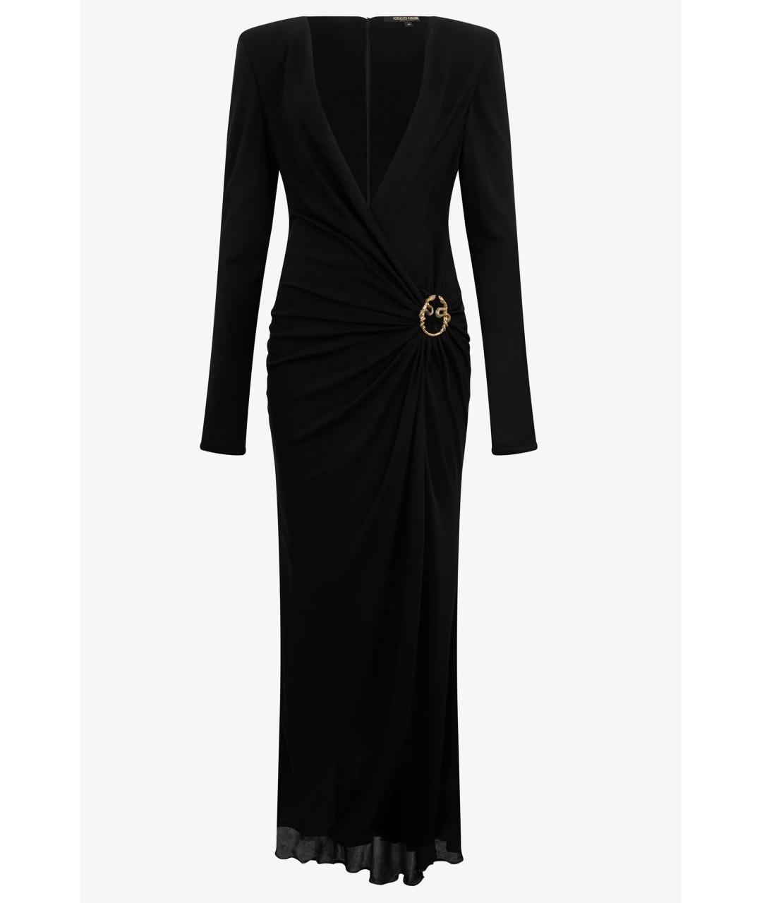 ROBERTO CAVALLI Черное ацетатное коктейльное платье, фото 6