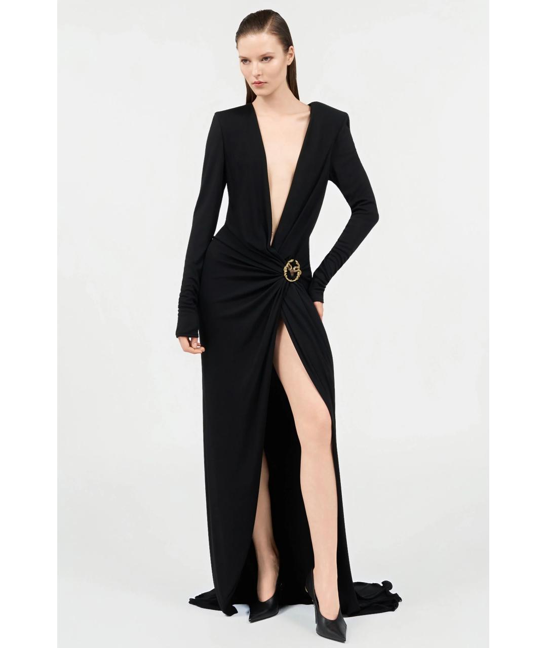 ROBERTO CAVALLI Черное ацетатное коктейльное платье, фото 2