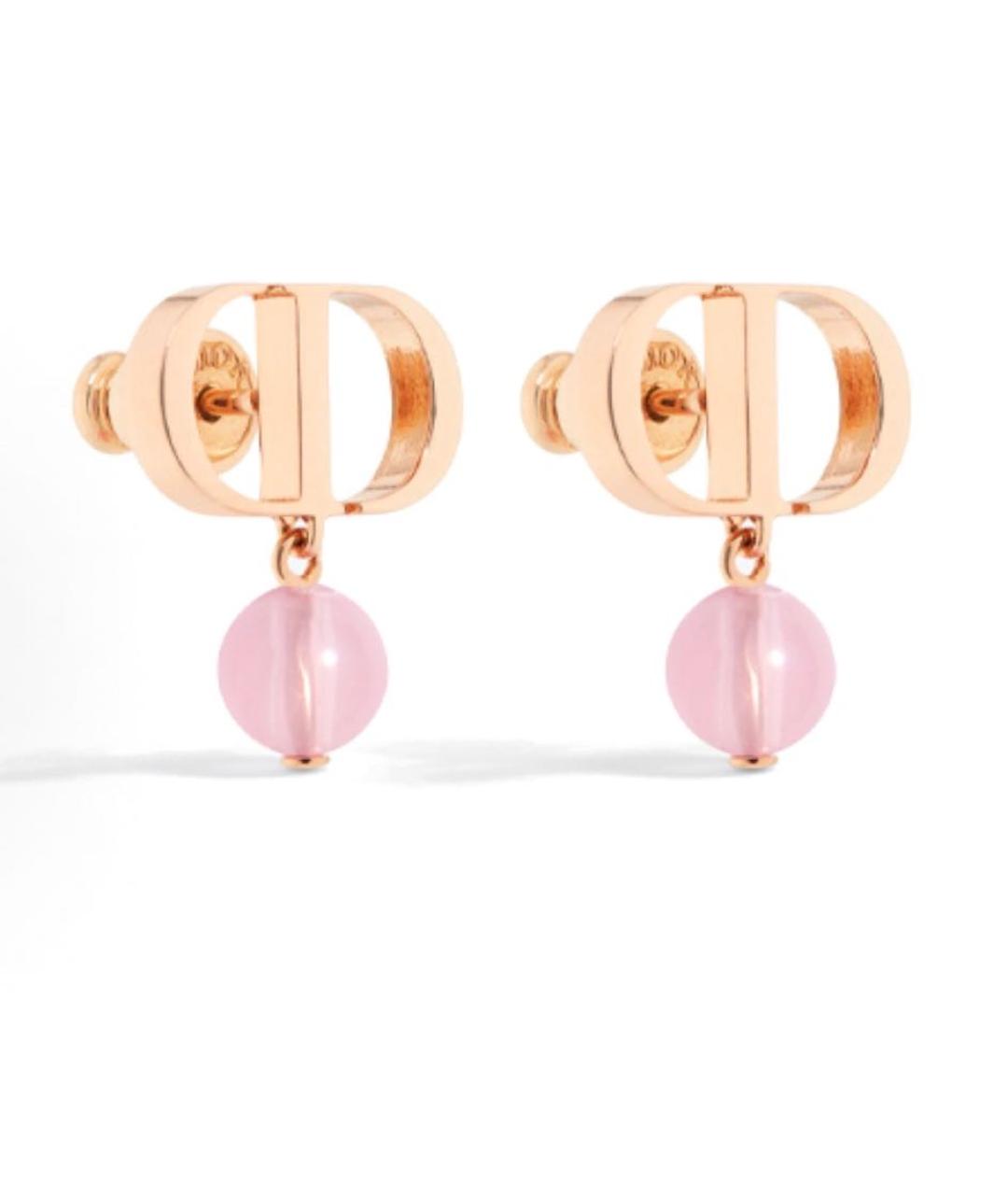 CHRISTIAN DIOR Розовые металлические серьги, фото 2