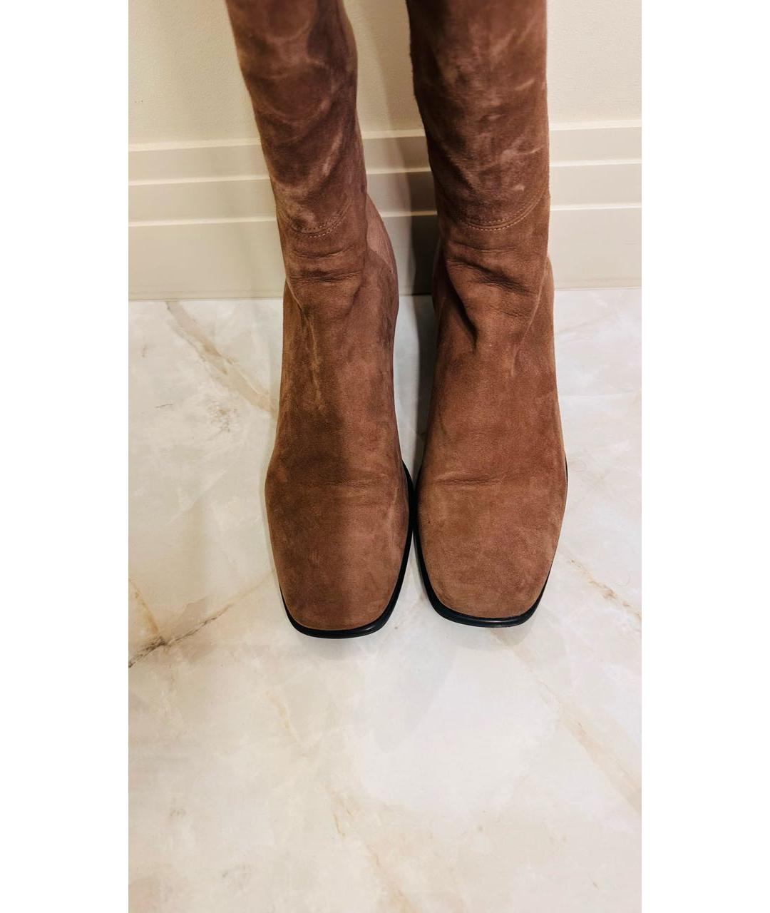 STUART WEITZMAN Бежевые замшевые ботфорты, фото 2