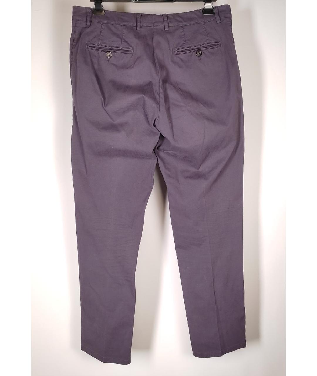 BRUNELLO CUCINELLI Фиолетовые хлопковые повседневные брюки, фото 2